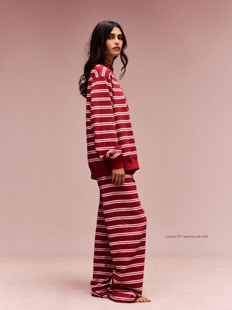 Striped Mockneck Pullover